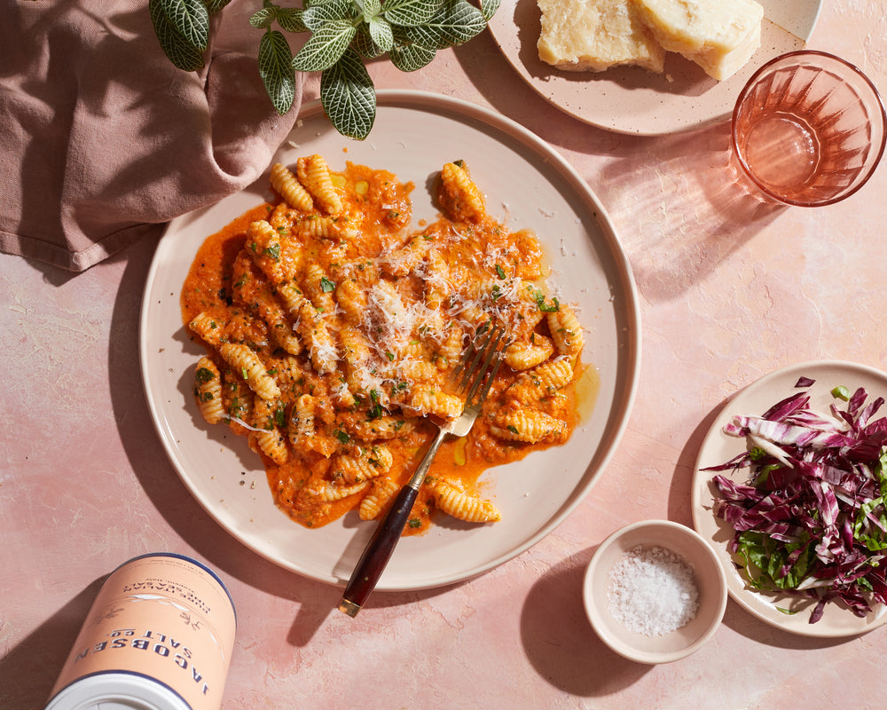 Cavatelli with Caramelized Black Garlic Tomato Sauce
